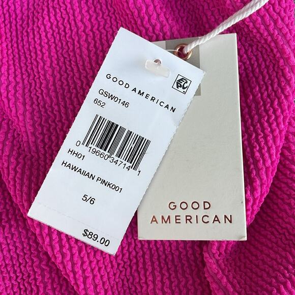 Good American Hawaiian Pink One-Piece Swimsuit size 5/6 NEW - Picture 4 of 7